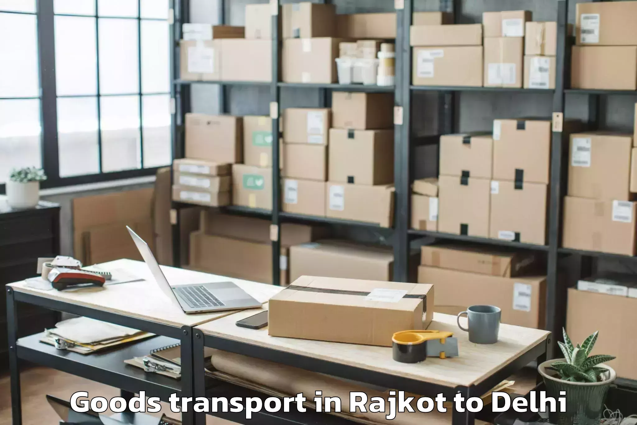 Easy Rajkot to Mgf Metropolitan Mall Delhi Goods Transport Booking